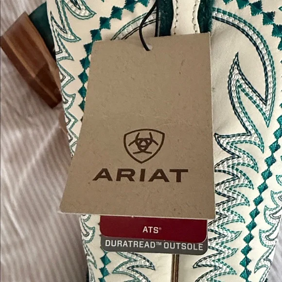 Ariat Derby Monroe Western Boot in Ancient Turquoise Roughout - Picture 7 of 12